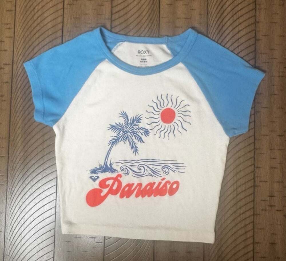 Roxy Paraiso Cropped Raglan Tee